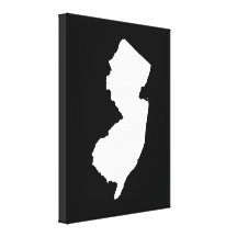 New Jersey in White and Black Stretched Canvas Prints