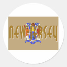 New Jersey Round Stickers