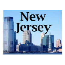 New Jersey Skyline with New Jersey in the Sky Postcard