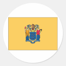 New Jersey State Flag Round Sticker