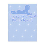 New Kid in Town Baby Announcements BLUE Post Card