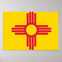 New Mexico Flag Map Poster