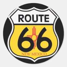 New Mexico Route 66 Shield Round Sticker