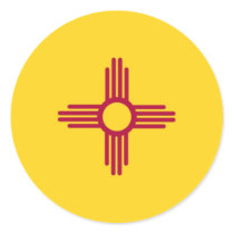 New Mexico State Flag Round Stickers