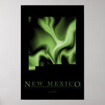 New Mexico State Map Image Poster