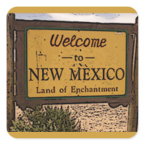 New Mexico state welcome artistic sign stickers