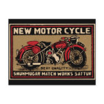 New Motorcycle Safety Match Label postcards