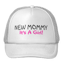 New Mummy Its A Girl Pink Black Trucker Hats