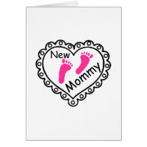 New Mummy Pink Footprints Heart