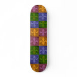 New Orleans Colourful Fleur De Lis Art skateboards