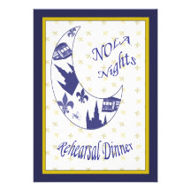 New Orleans Crescent Moon Rehearsal Dinner Invite