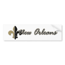 New Orleans Fleur de lis bk/gd Bumper Sticker