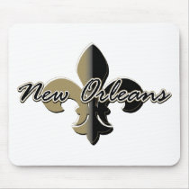 New Orleans Fleur de lis bk/gd Mousepad