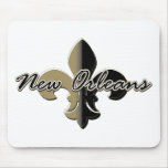 New Orleans Fleur de lis bk/gd mousepads