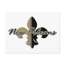 New Orleans Fleur de lis bk/gd Postcard