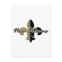 New Orleans Fleur de lis bk/gd Post Card