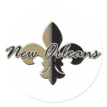 New Orleans Fleur de lis bk/gd stickers