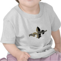 New Orleans Fleur de lis bk/gd Tshirts