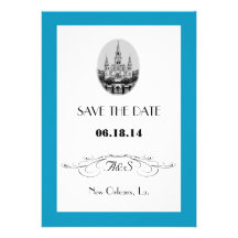 New Orleans Jackson Square Save the Date Cards Custom Invite