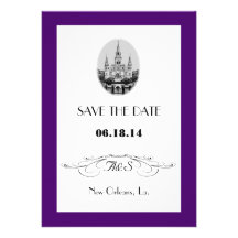 New Orleans Jackson Square Save the Date Cards Custom Invite