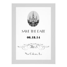 New Orleans Jackson Square Save the Date Cards Announcement