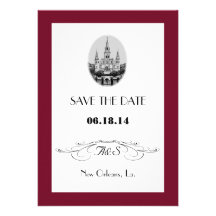 New Orleans Jackson Square Save the Date Cards Personalized Invitations