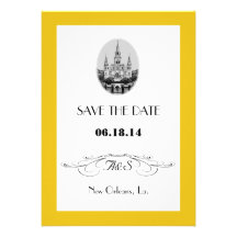 New Orleans Jackson Square Save the Date Cards Custom Invite