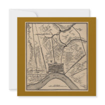 New Orleans Map 1770 Custom Invites