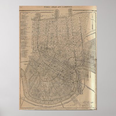 New Orleans Map 1908 Print by figstreetstudio