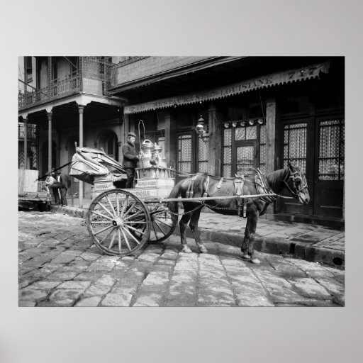 New Orleans Milk Cart: 1903 Poster