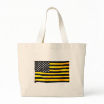 New Orleans NOLA Black and Gold American USA Flag Canvas Bags