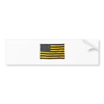 New Orleans NOLA Black and Gold American USA Flag Bumper Stickers