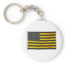 New Orleans NOLA Black and Gold American USA Flag Keychain