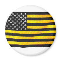 New Orleans NOLA Black and Gold American USA Flag Magnets