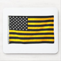 New Orleans NOLA Black and Gold American USA Flag Mouse Pads