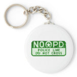 New Orleans NOPD Police Line Do Not Cross Sign keychains