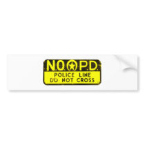 New Orleans NOPD Police Line Sign - Black & Gold Bumper Sticker