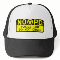 New Orleans NOPD Police Line Sign - Black & Gold Trucker Hat