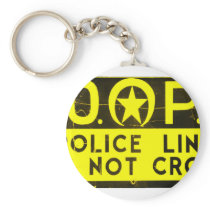 New Orleans NOPD Police Line Sign - Black & Gold Key Chains