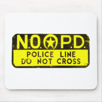 New Orleans NOPD Police Line Sign - Black & Gold Mousepads