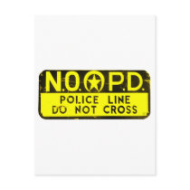 New Orleans NOPD Police Line Sign - Black & Gold Post Cards