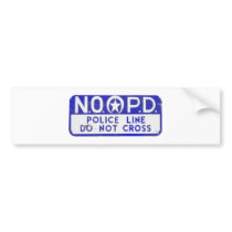 New Orleans NOPD Police Line Sign - Blue Bumper Stickers