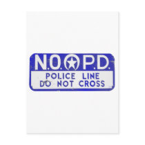 New Orleans NOPD Police Line Sign - Blue Post Card