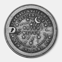 New Orleans Water Metre Lid Fridge Magnets
