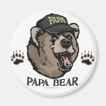 New Papa Bear Father's Day Gear Refrigerator Magnets