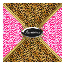 New Pink Cougar Birthday Invitation