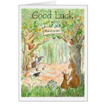 New School Good Luck Card
