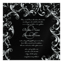 New Sizes Square Fancy Swirl Wedding Invitation