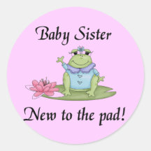 New to the Pad Baby Sister Round Sticker