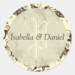 New Wedding Monogram Envelope Seals Round Stickers